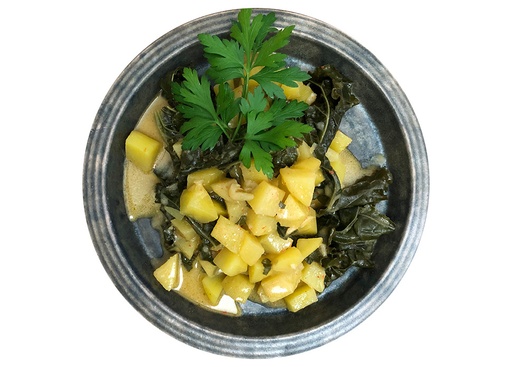 Kartoffel Grünkohlcurry mit Senfspiegelei